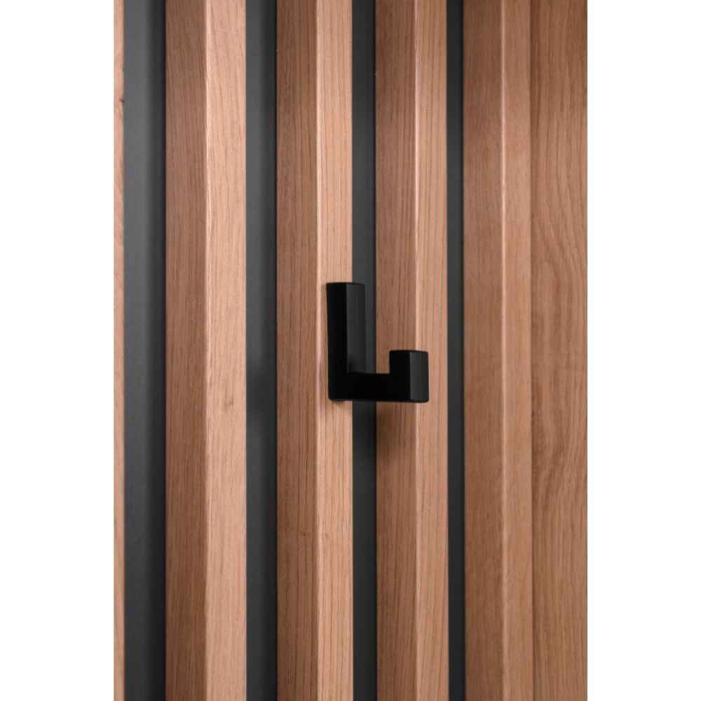 Mobile ingresso Medan 42B cannettato con 2 ante e panca colore quercia e antracite