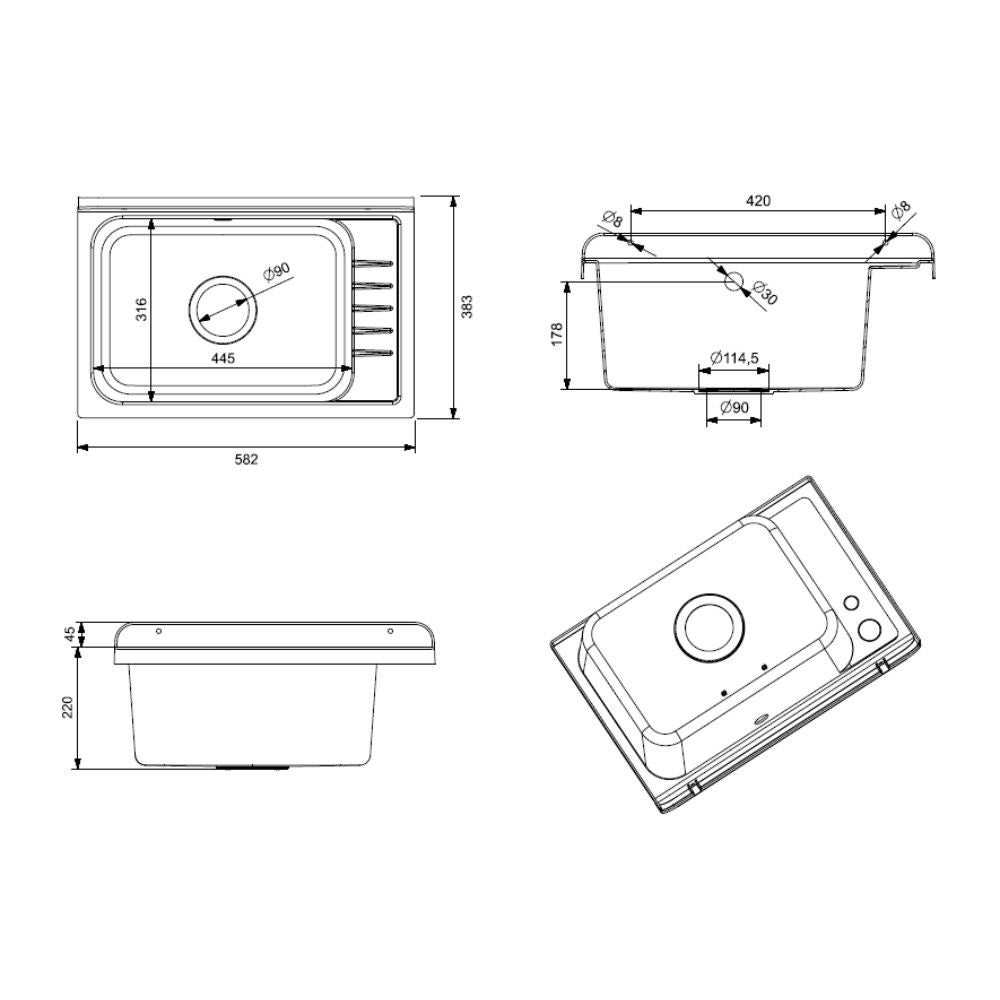 Mobile lavatoio salvaspazio Platone 58x38 cm. colore bianco