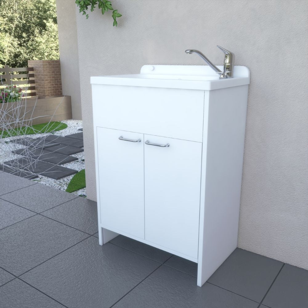 Mobile lavatoio salvaspazio Platone 58x38 cm. colore bianco