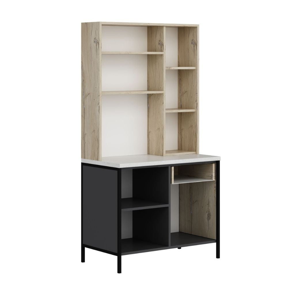 Mobile Multiuso Andy 3 ante e 1 cassetto colore rovere chiaro e antracite
