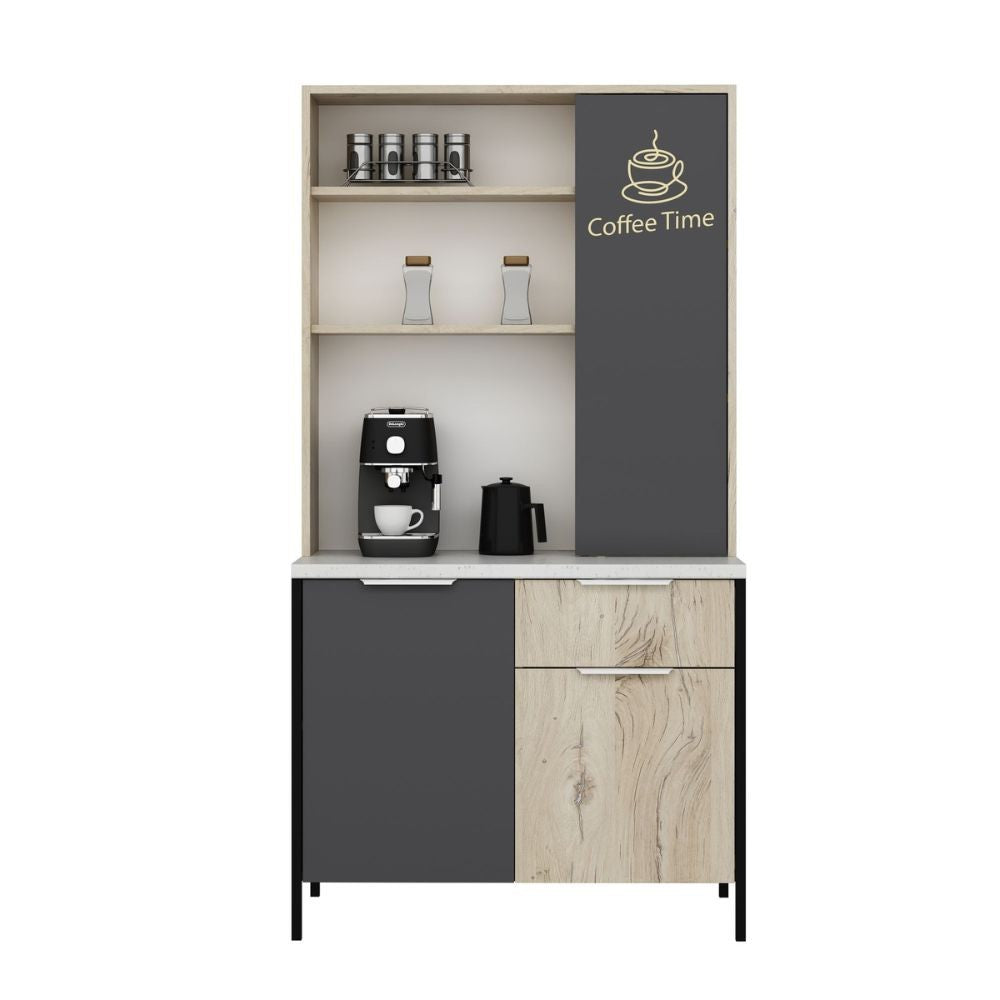 Mobile Multiuso Andy 3 ante e 1 cassetto colore rovere chiaro e antracite