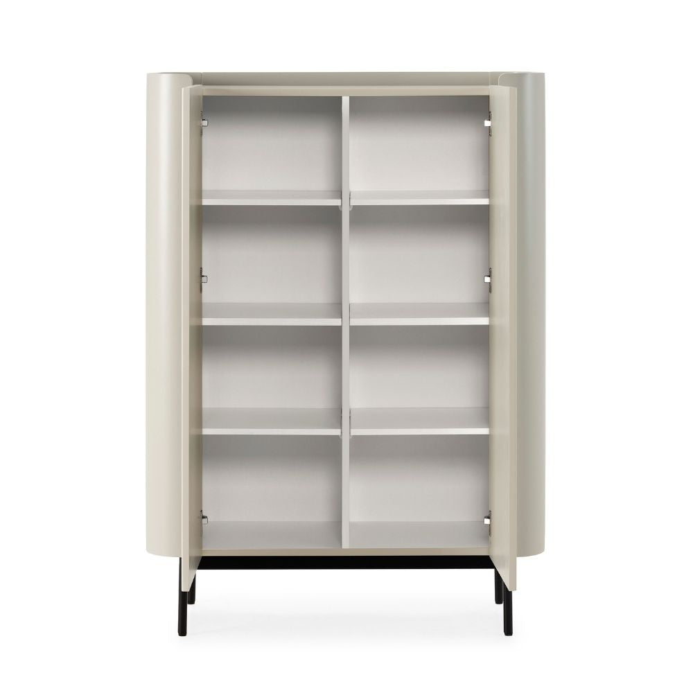 Mobile multiuso Willa18929 con 2 ante effetto cannettato colore crema