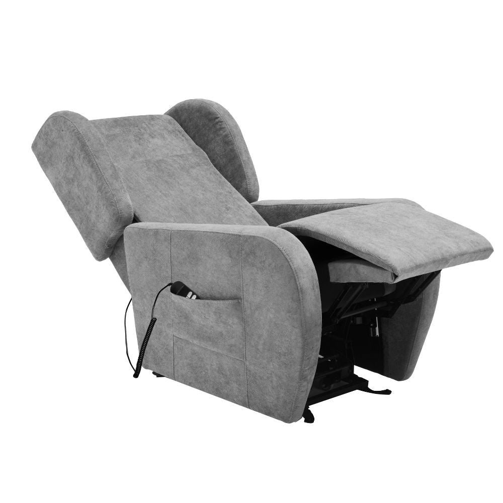 Poltrona alza persona Lift 2 motori con roller bar in tessuto Giulia 9712 light gray
