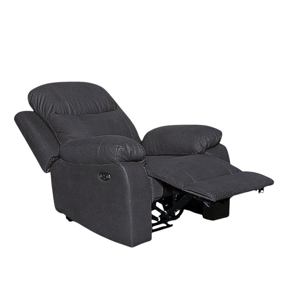 Poltrona Chicago recliner manuale in tessuto Twist 20 grigio