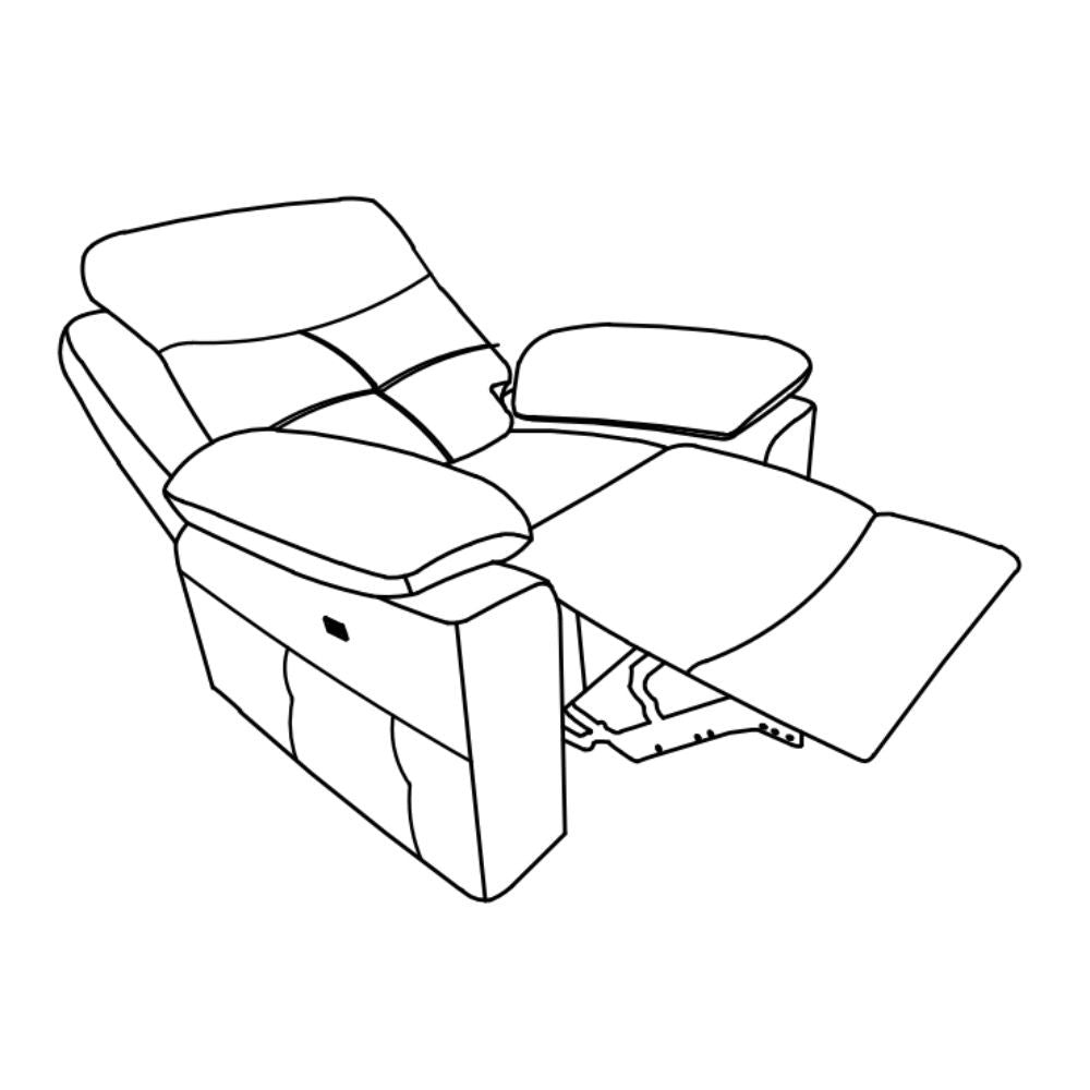 Poltrona Kayde recliner elettrico in tessuto Mia 103-05 beige