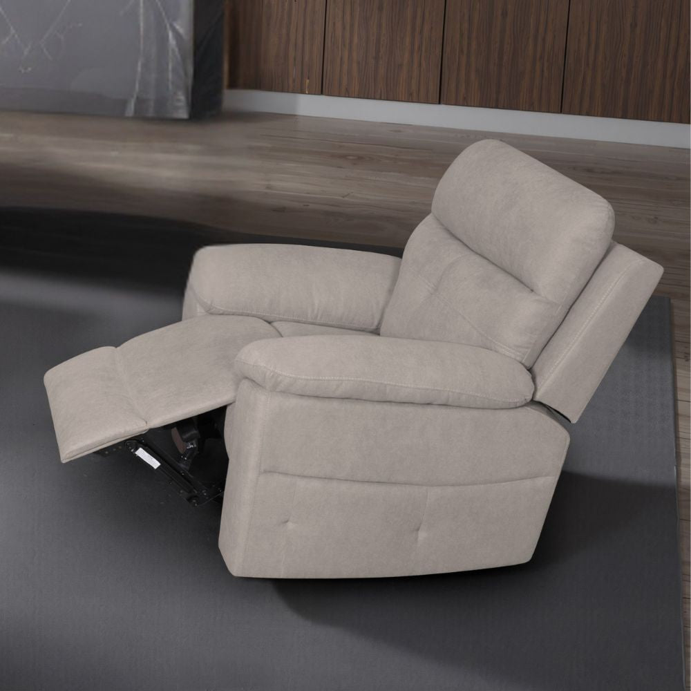 Poltrona Kayde recliner elettrico in tessuto Mia 103-05 beige