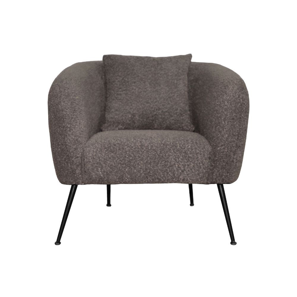 Poltrona pozzetto Nuvia in tessuto Ascort colore grigio mouse