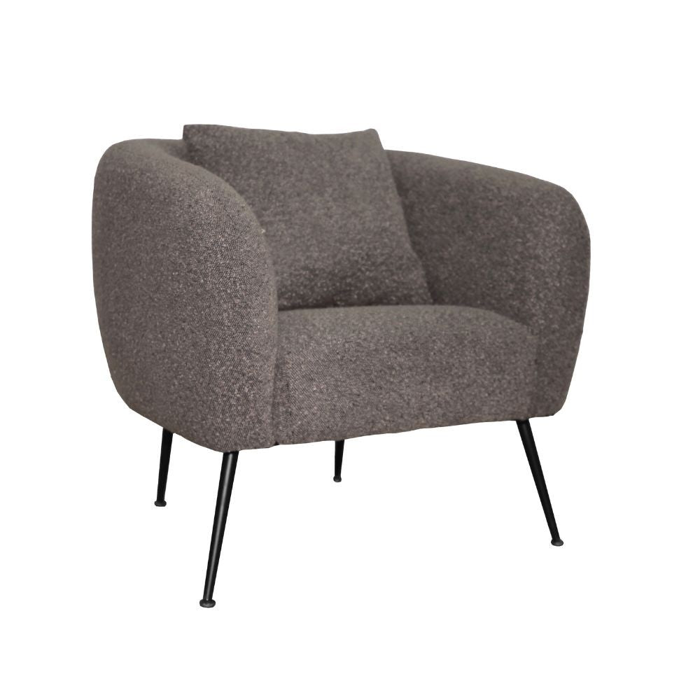 Poltrona pozzetto Nuvia in tessuto Ascort colore grigio mouse