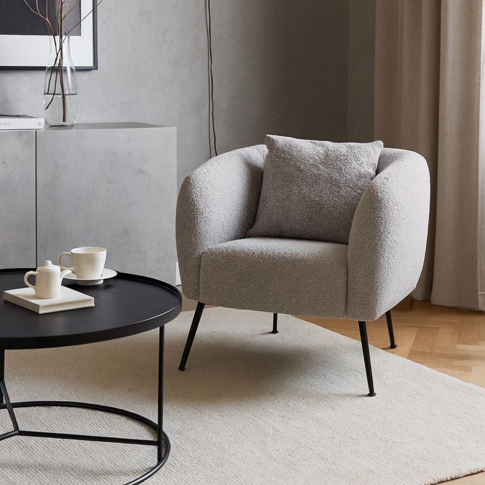 Poltrona pozzetto Nuvia in tessuto Ascort colore taupe