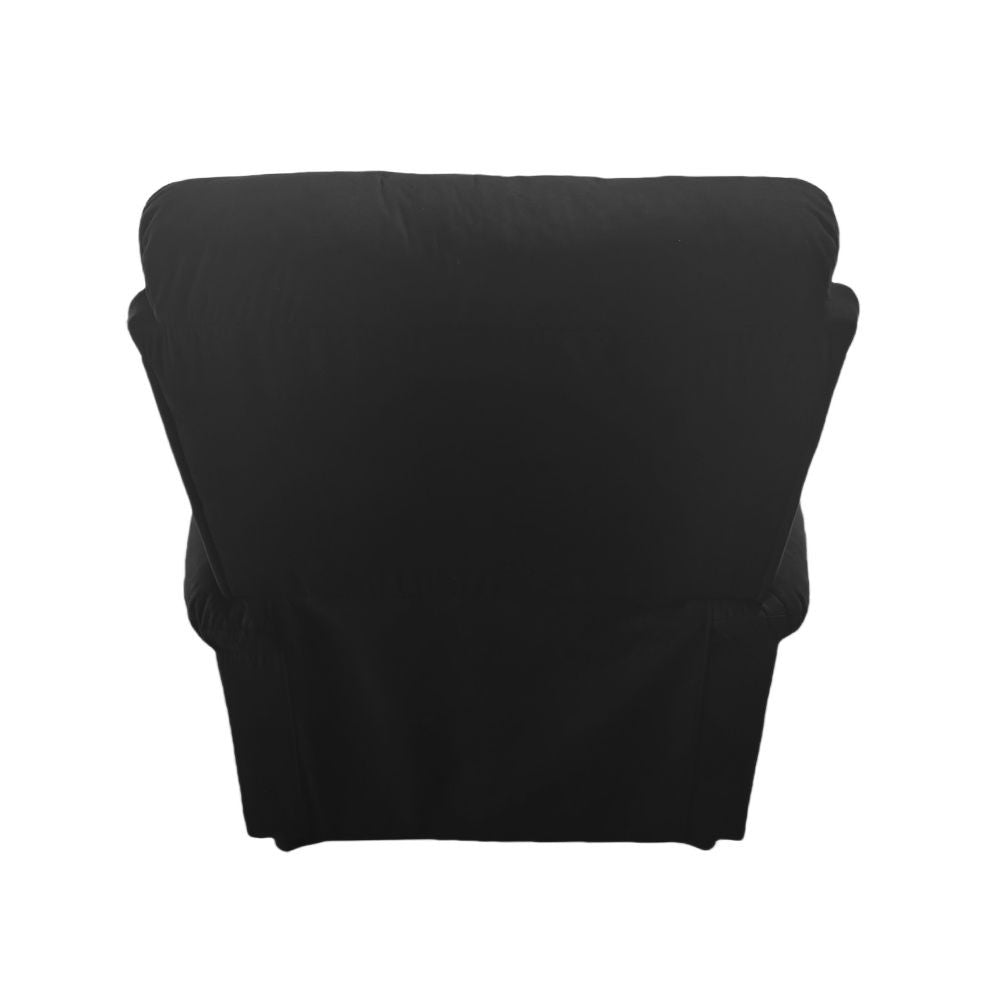 Poltrona recliner manuale Ninetta con portabicchieri in microfibra nero