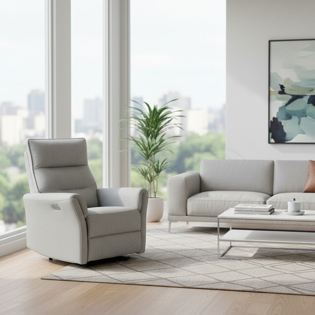 Poltrona relax Softwave recliner elettrico in tessuto G268 grigio