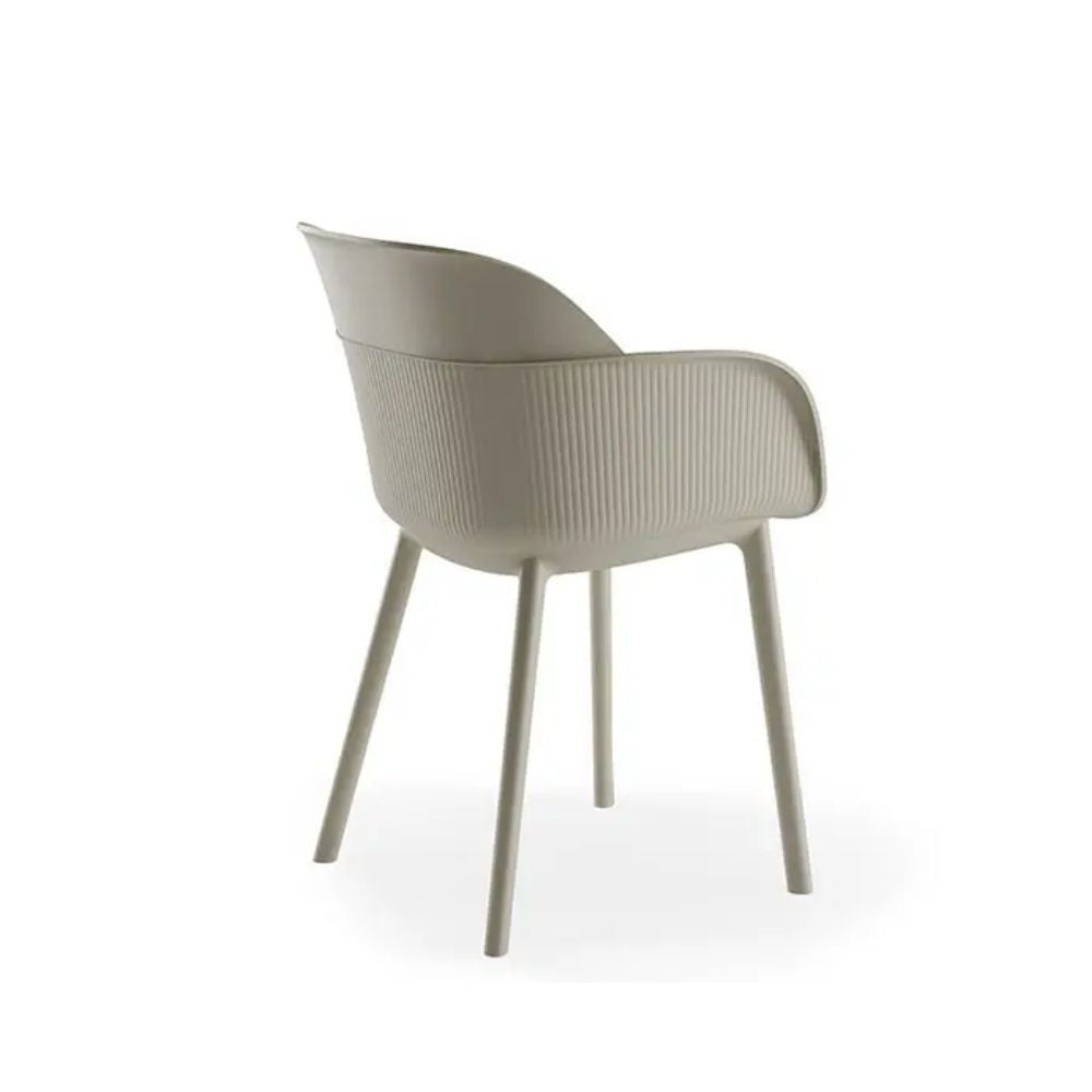 Poltrona Shell-P grigio cemento set 4 pezzi