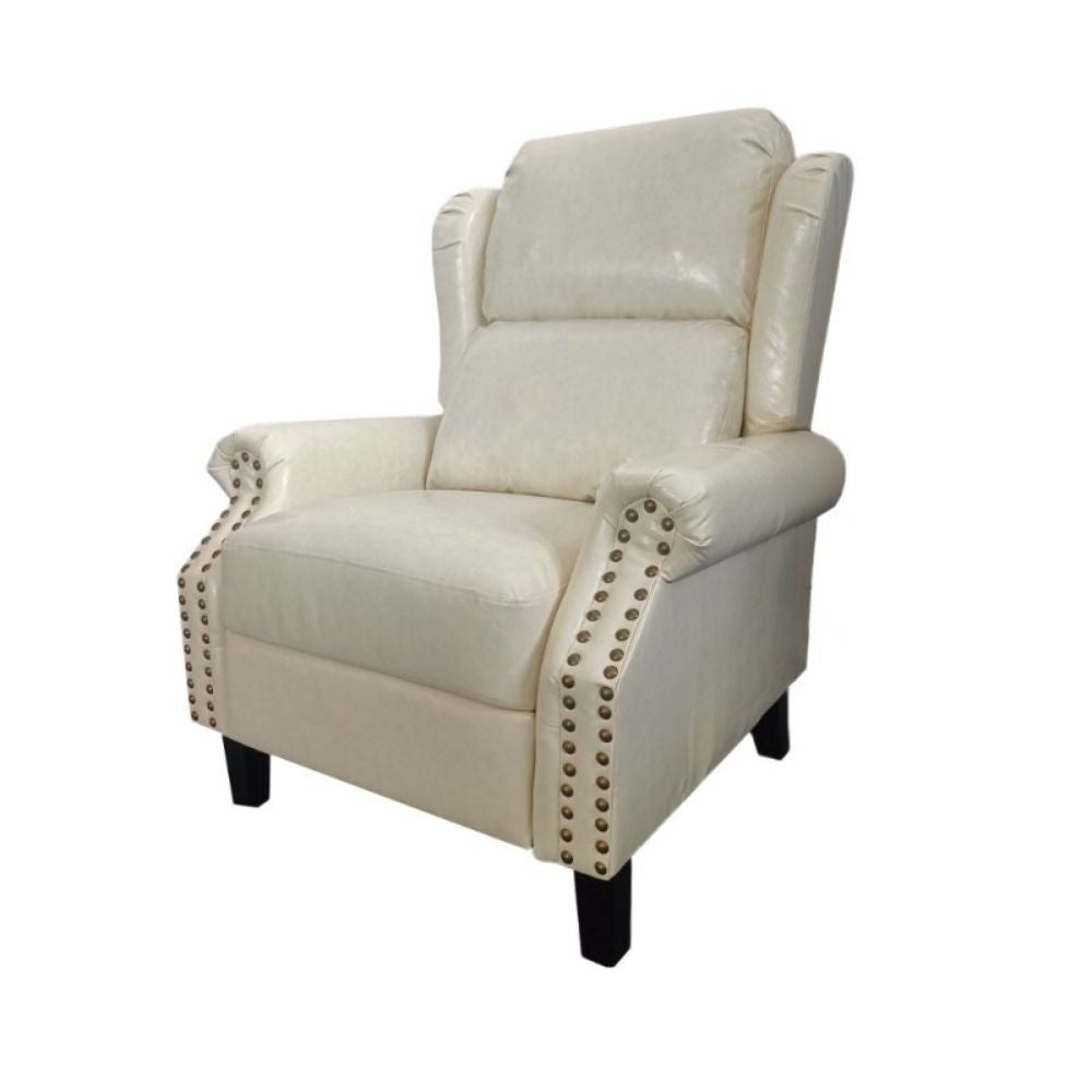 Poltrona Wing recliner 6 punti massaggianti in ecopelle colore beige