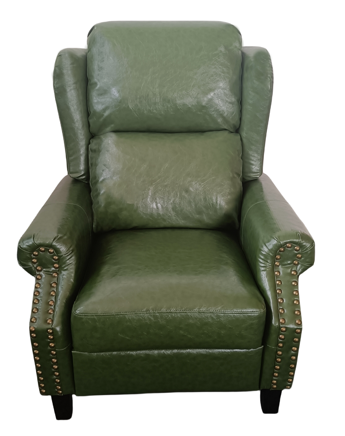 Poltrona Wing recliner 6 punti massaggianti in ecopelle colore verde