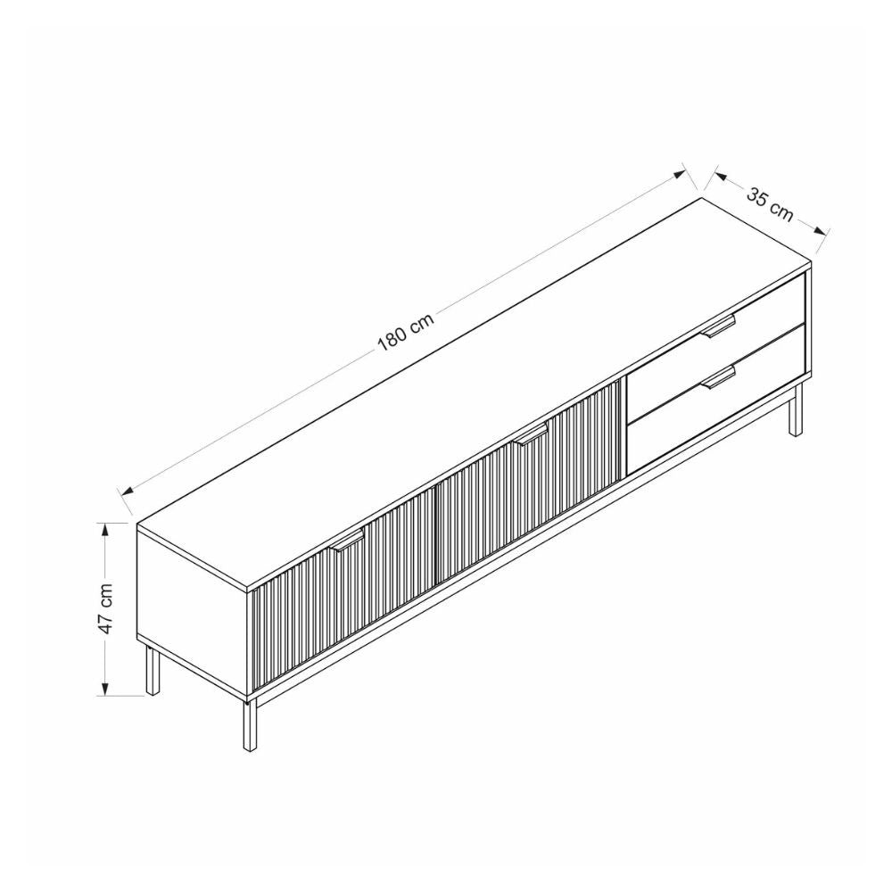 Porta tv Esta con 2 ante antracite e 2 cassetti rovere sonoma