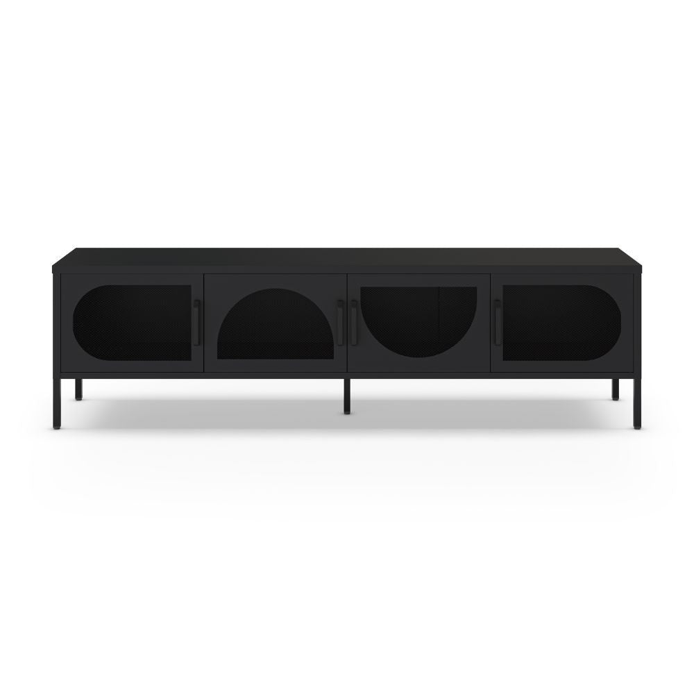 Porta tv Tayra in metallo 4 ante 180 cm. colore nero