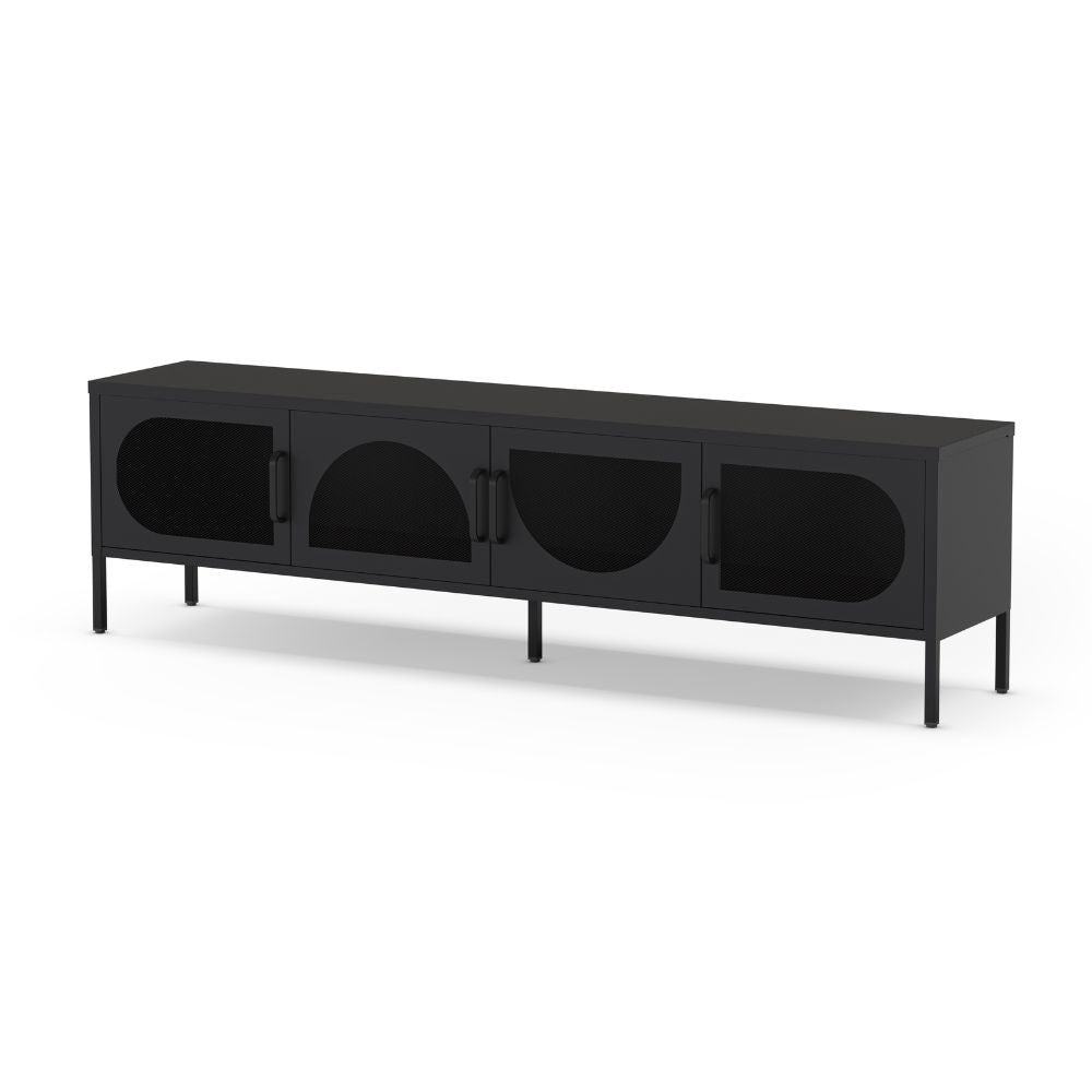Porta tv Tayra in metallo 4 ante 180 cm. colore nero