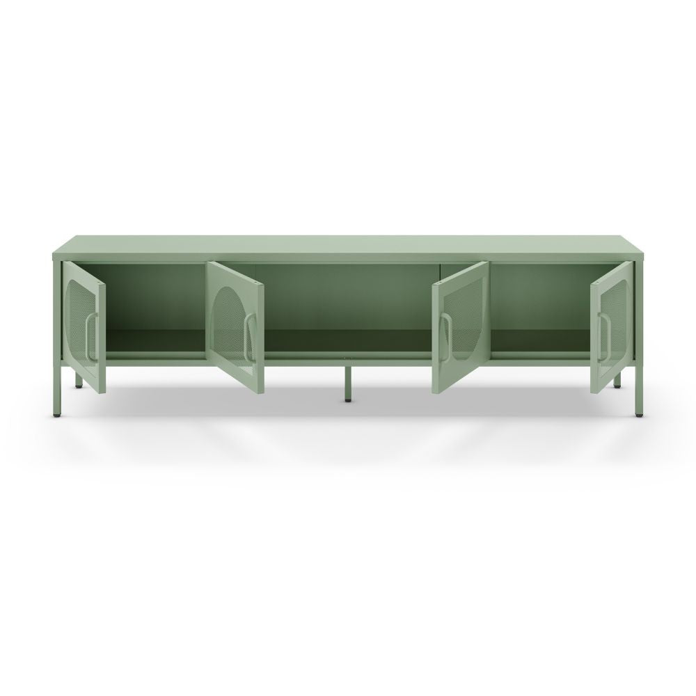 Porta tv Tayra in metallo 4 ante 180 cm. colore verde menta