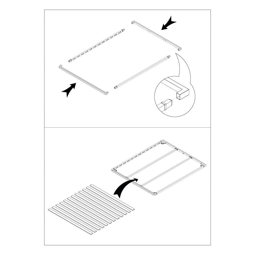 Rete matrimoniale a doghe smontata RETEKIT160CONT per letto contenitore 160x190 con ferma materassi