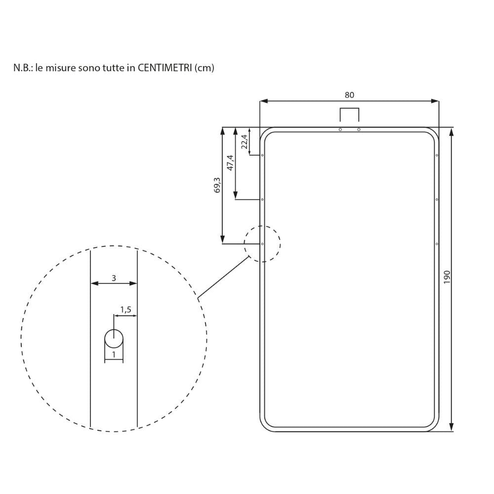 Rete singola a doghe per letto contenitore 170RETE80X190