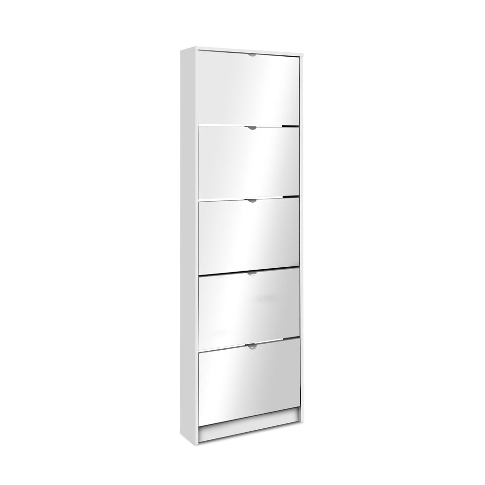 Scarpiera Koblenz 5 ante con specchio Koblenz bianco