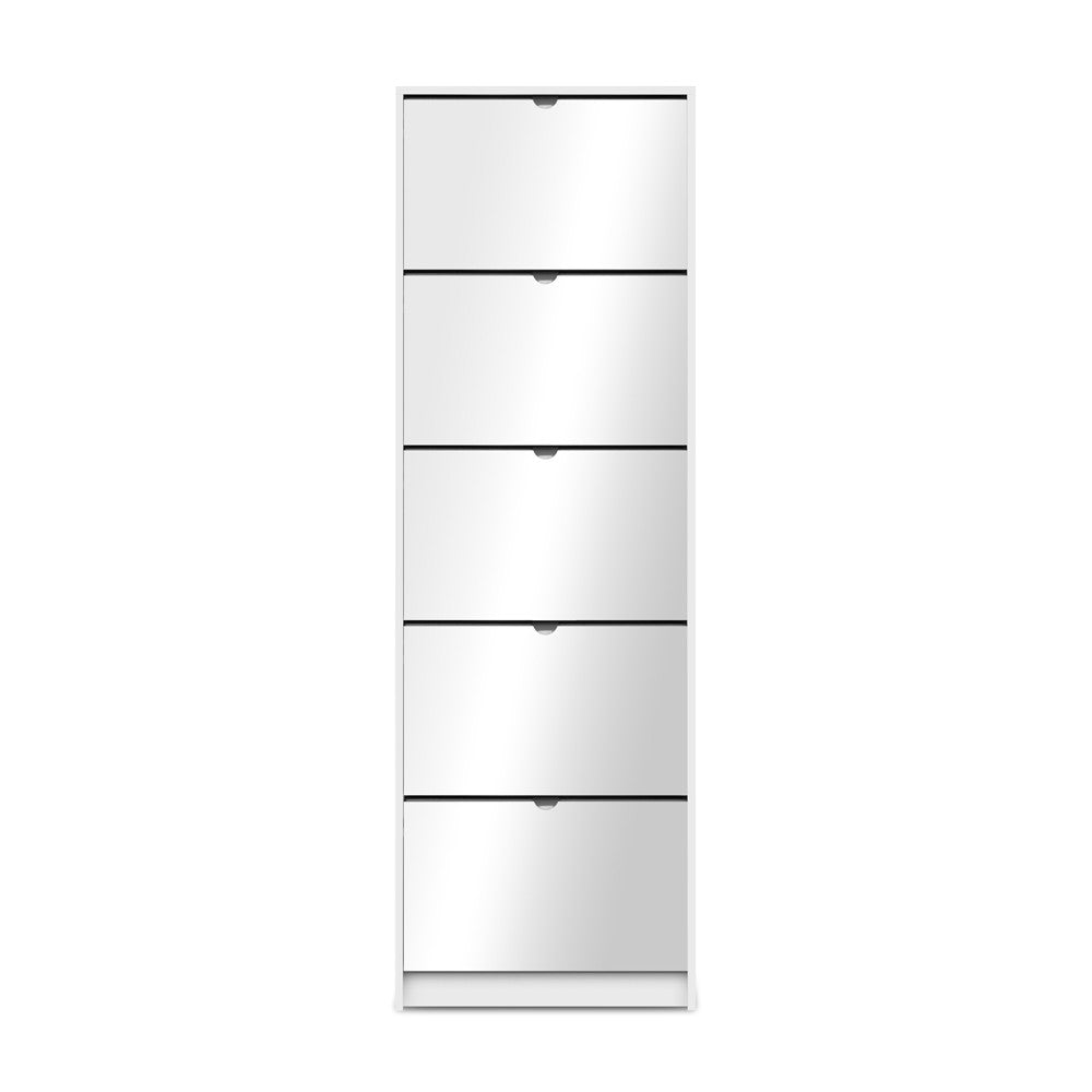 Scarpiera Koblenz 5 ante con specchio Koblenz bianco