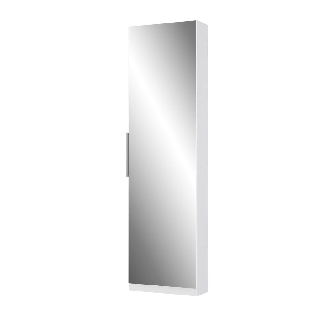 Scarpiera Nyx colore bianco con anta a specchio reversibile