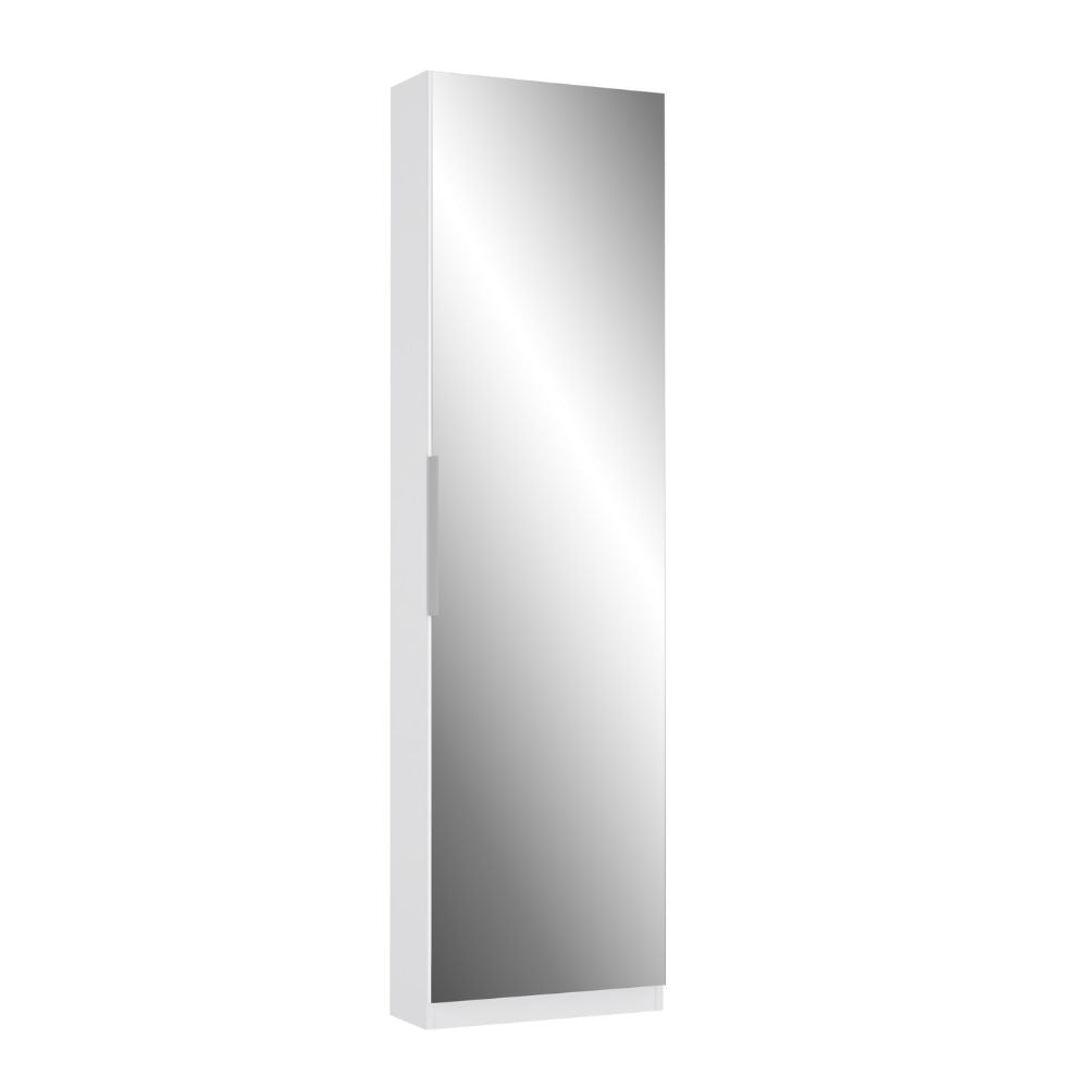 Scarpiera Nyx colore bianco con anta a specchio reversibile