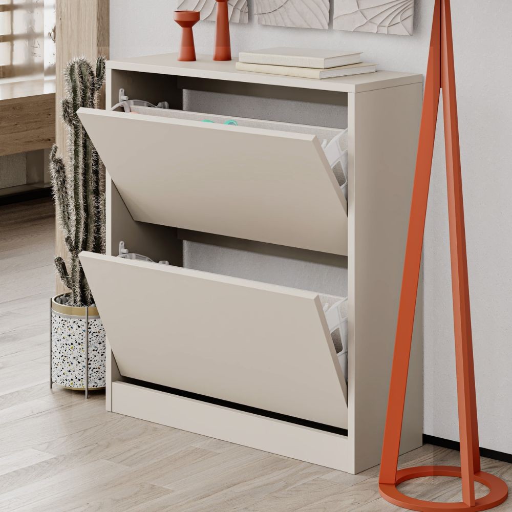Scarpiera SHC520SAND due ante a ribalta cashmere