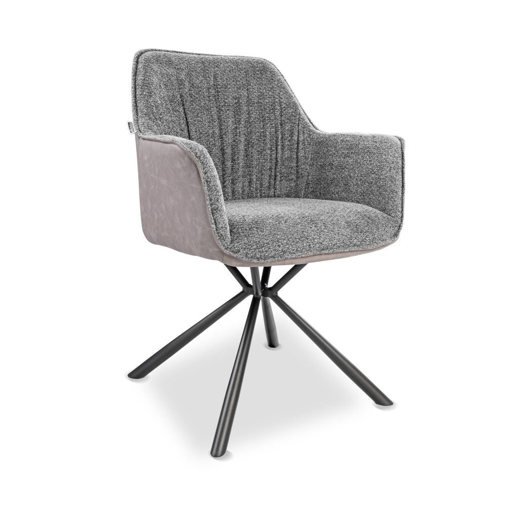 Sedia Aseat seduta colore grigio con retro colore tortora set 2 pezzi
