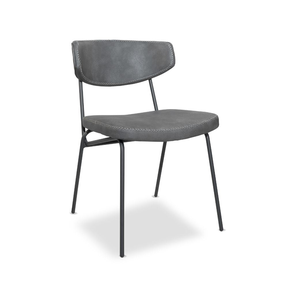 Sedia Callisto colore grigio vintage gambe metallo nero