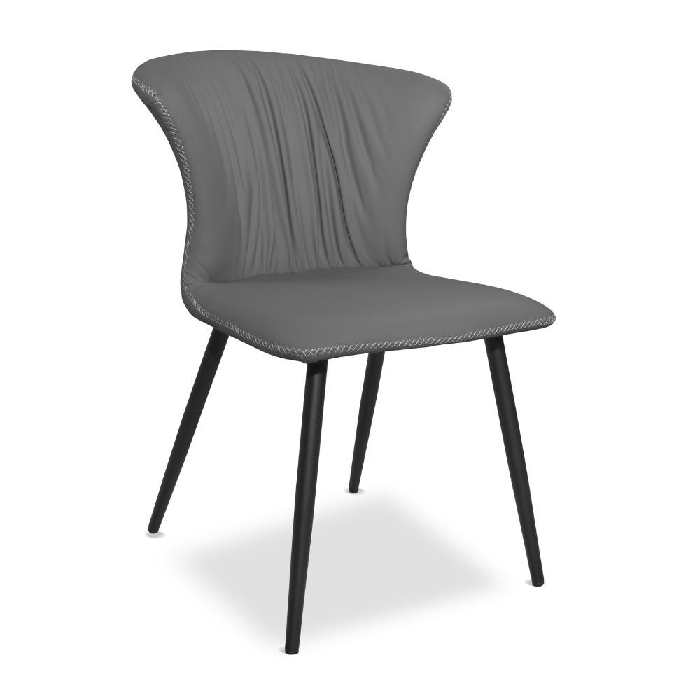 Sedia Core colore antracite con gambe in metallo nero
