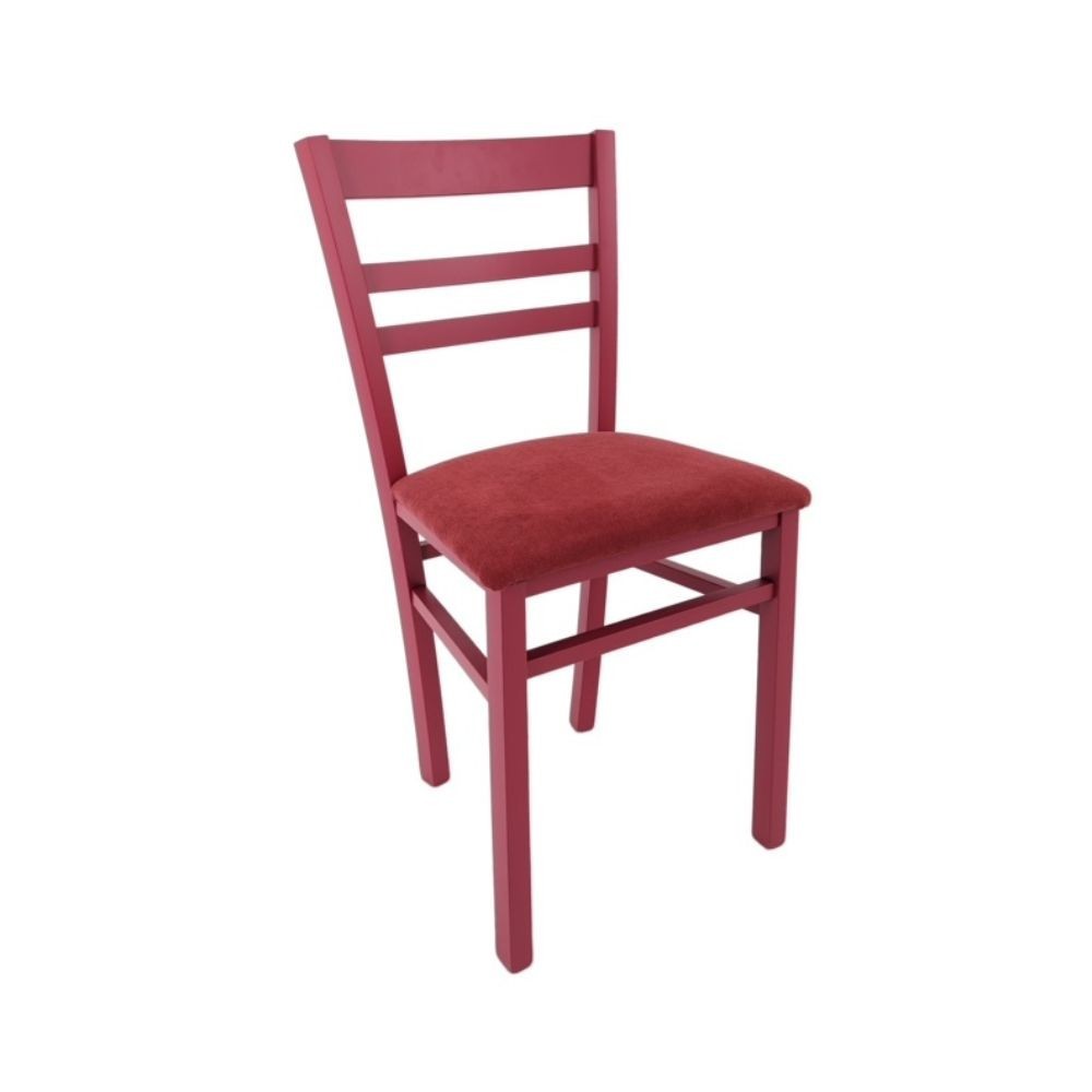 Sedia Cromica in legno cremisi set 2 pezzi
