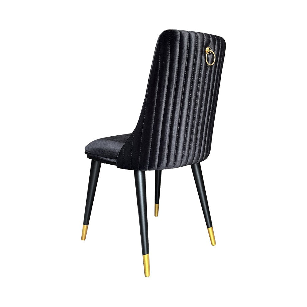 Sedia da pranzo Akustik Simphony velluto nero set 2 pezzi