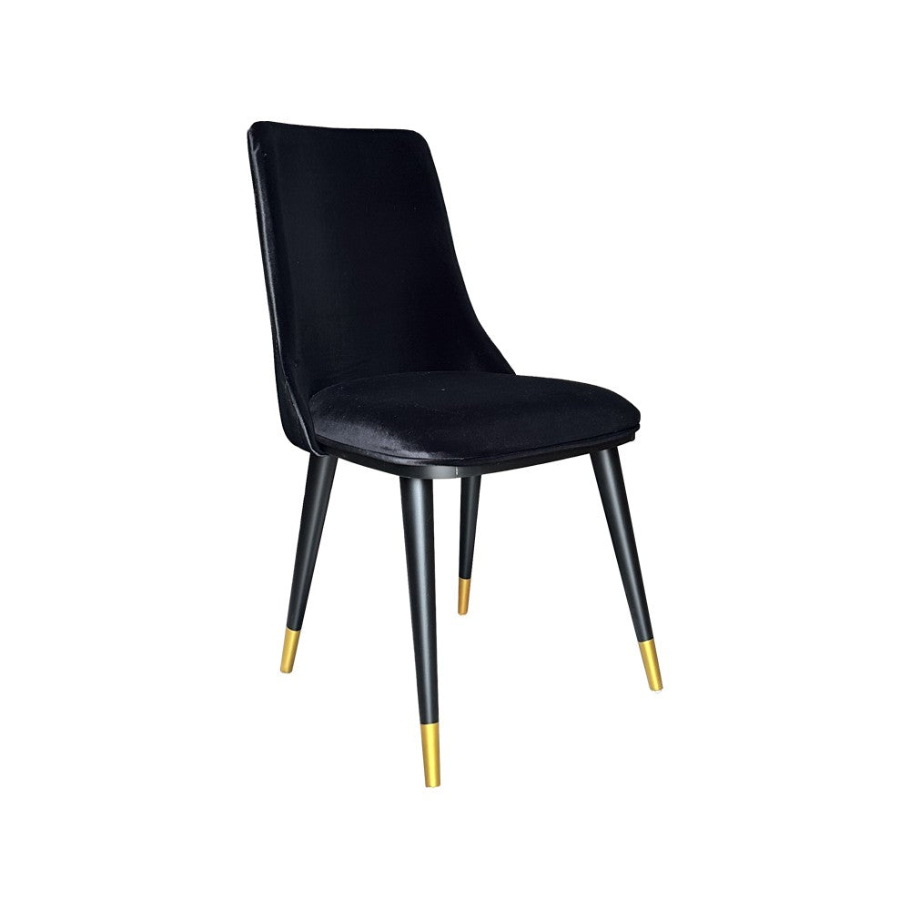 Sedia da pranzo Akustik Simphony velluto nero set 2 pezzi
