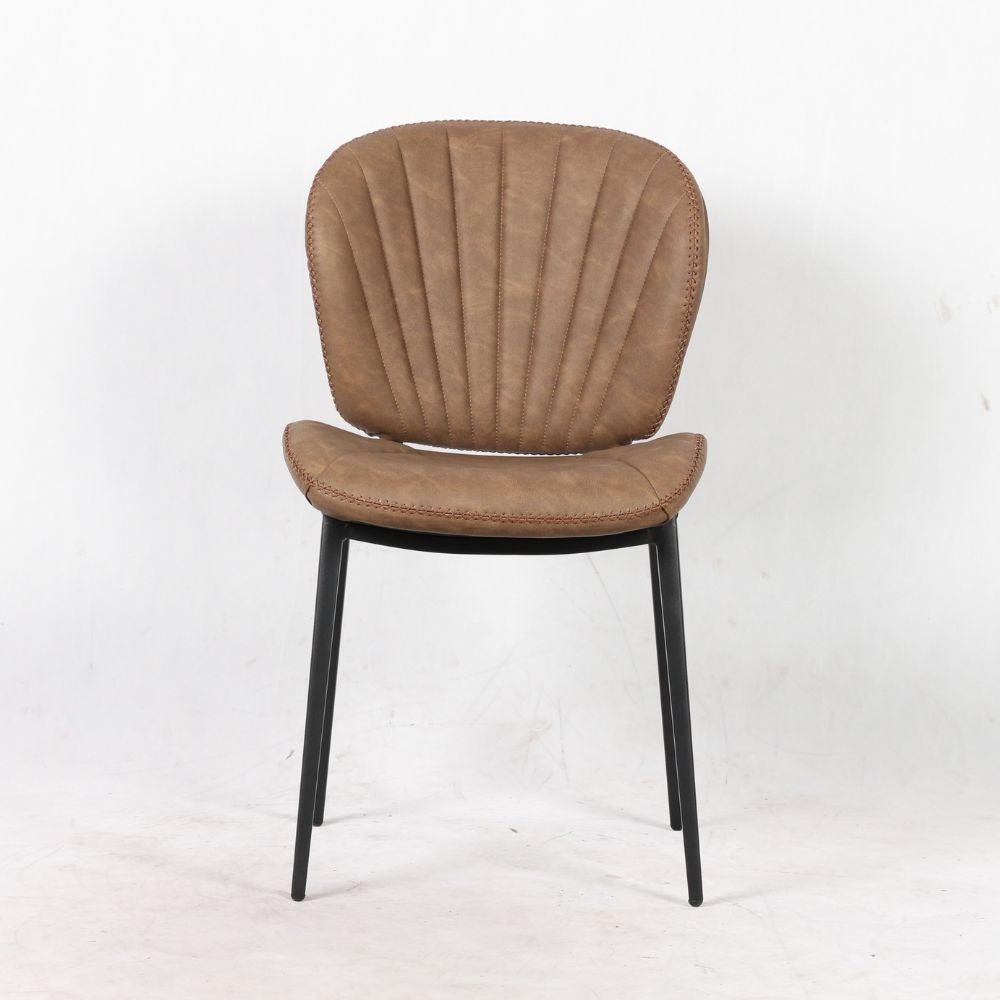 Sedia Elice colore tortora vintage gambe in metallo colore nero