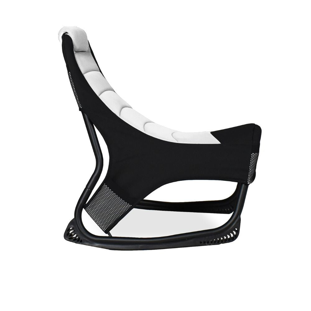 Sedia gaming Rocky con seduta imbottita in rete bicolore nero e bianco