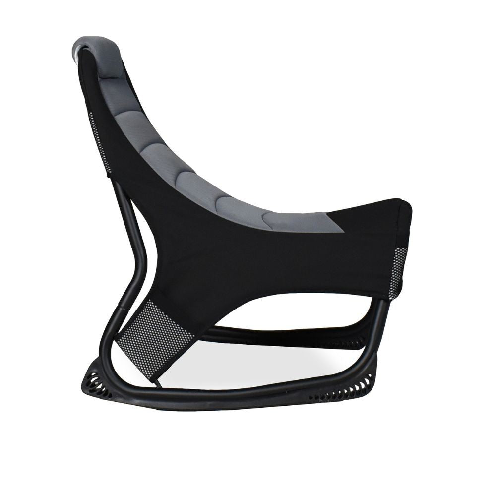 Sedia gaming Rocky con seduta imbottita in rete bicolore nero e grigio