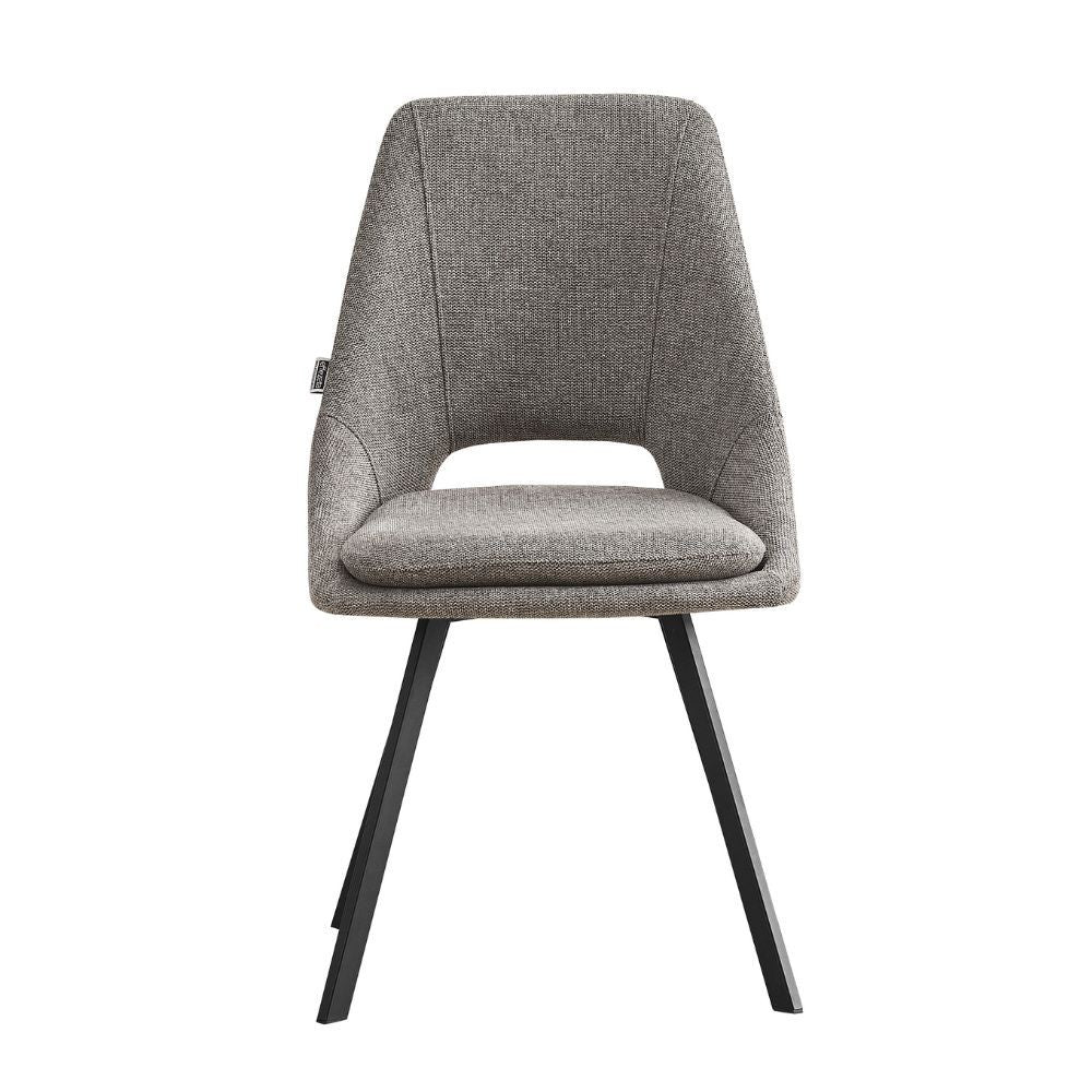 Sedia imbottita Blauss in tessuto grigio set 2 pezzi