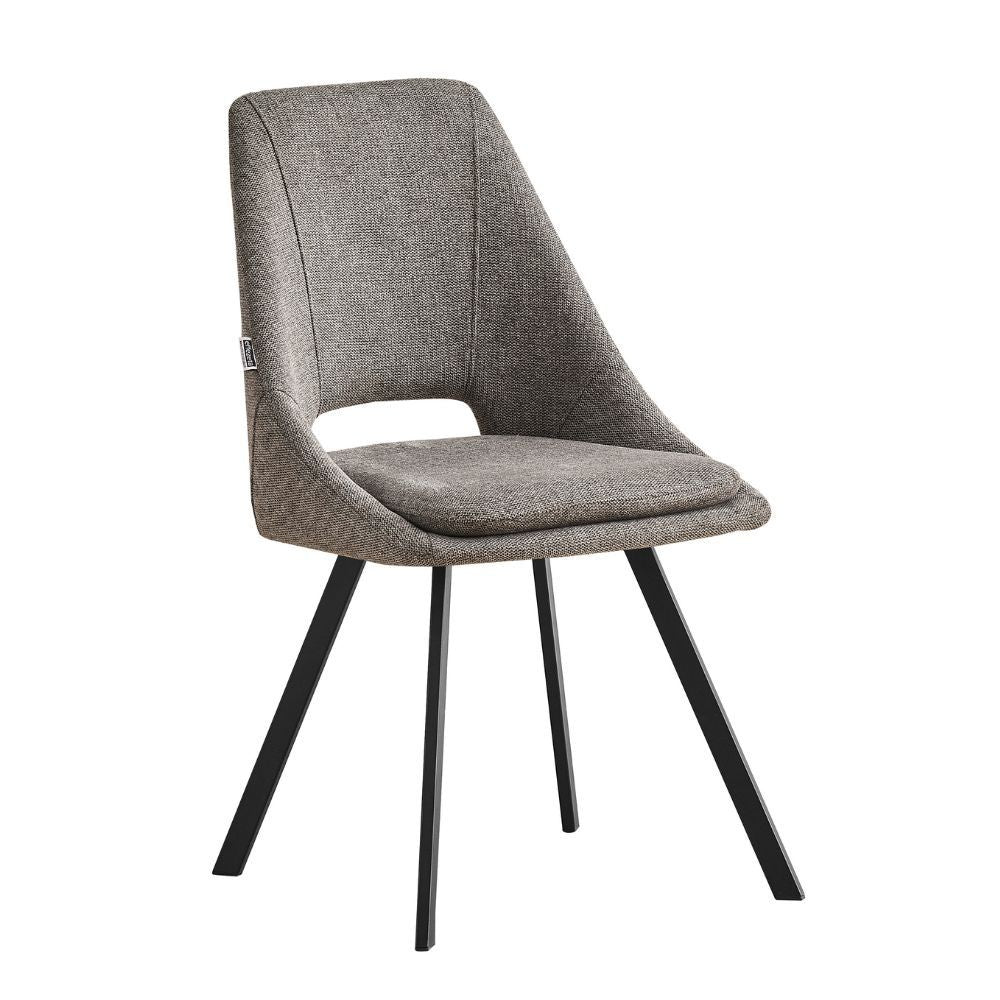 Sedia imbottita Blauss in tessuto grigio set 2 pezzi