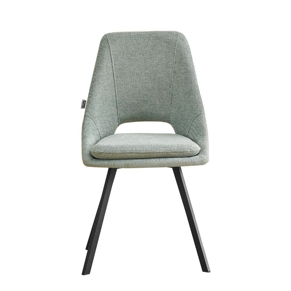 Sedia imbottita Blauss in tessuto verde set 2 pezzi