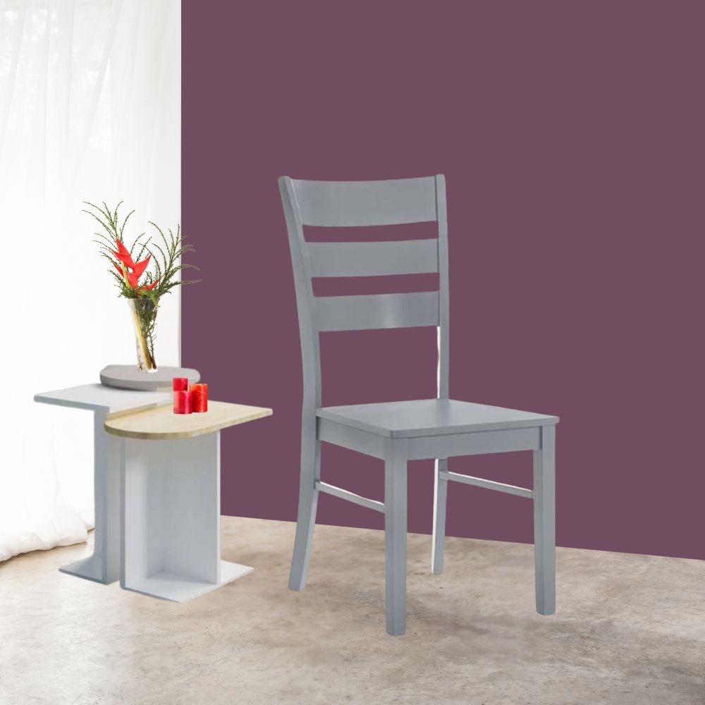 Sedia in legno Lisa colore grigio H 99x46x54.5 cm.