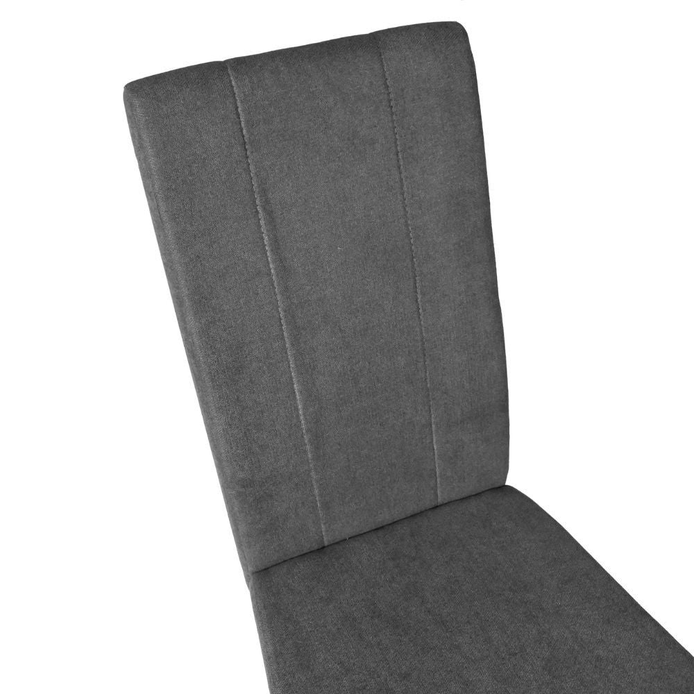 Sedia Tom in legno colore grigio con seduta in tessuto colore grigio set 2 pezzi
