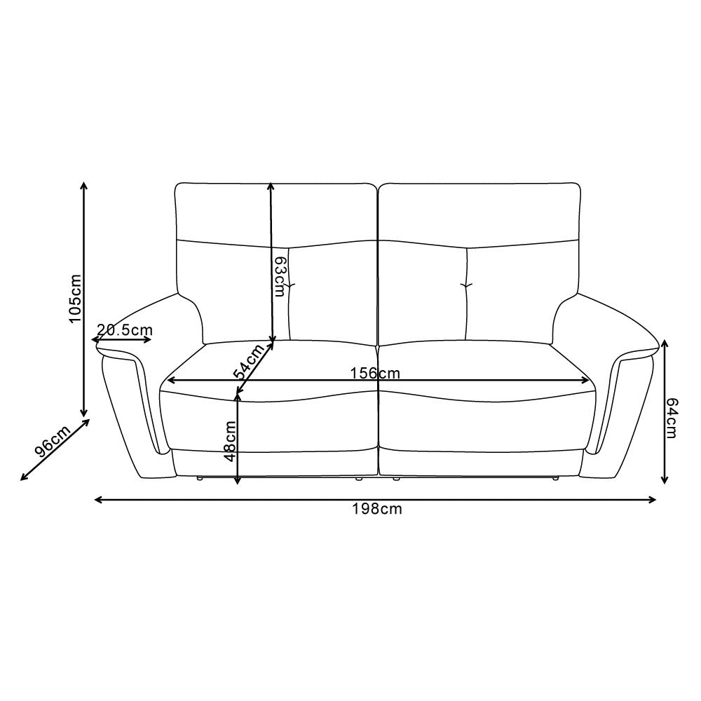 Set divani Elysio 2 e 3 posti e poltrona con recliner elettrici in tessuto G268 grigio