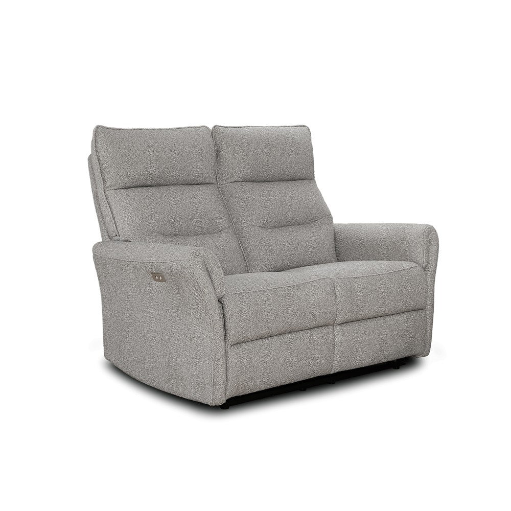 Set divani Softwave 2 e 3 posti e poltrona con recliner elettrici in tessuto G268 grigio