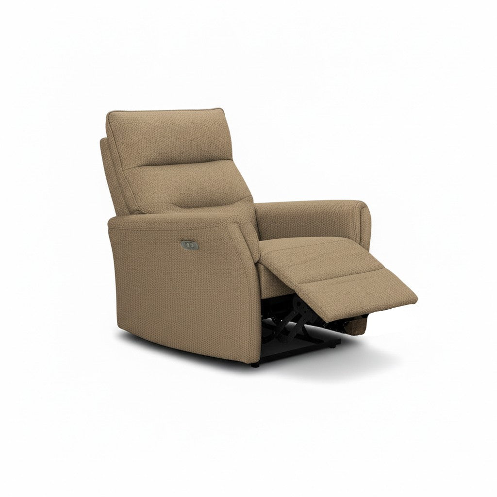 Set divani Softwave 2 e 3 posti e poltrona con recliner elettrici in tessuto G270 Camel