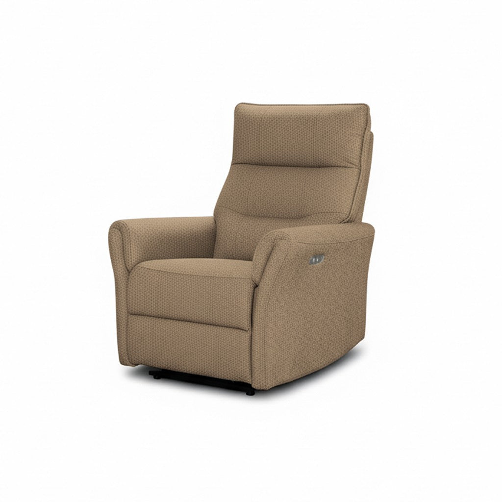 Set divani Softwave 2 e 3 posti e poltrona con recliner elettrici in tessuto G270 Camel