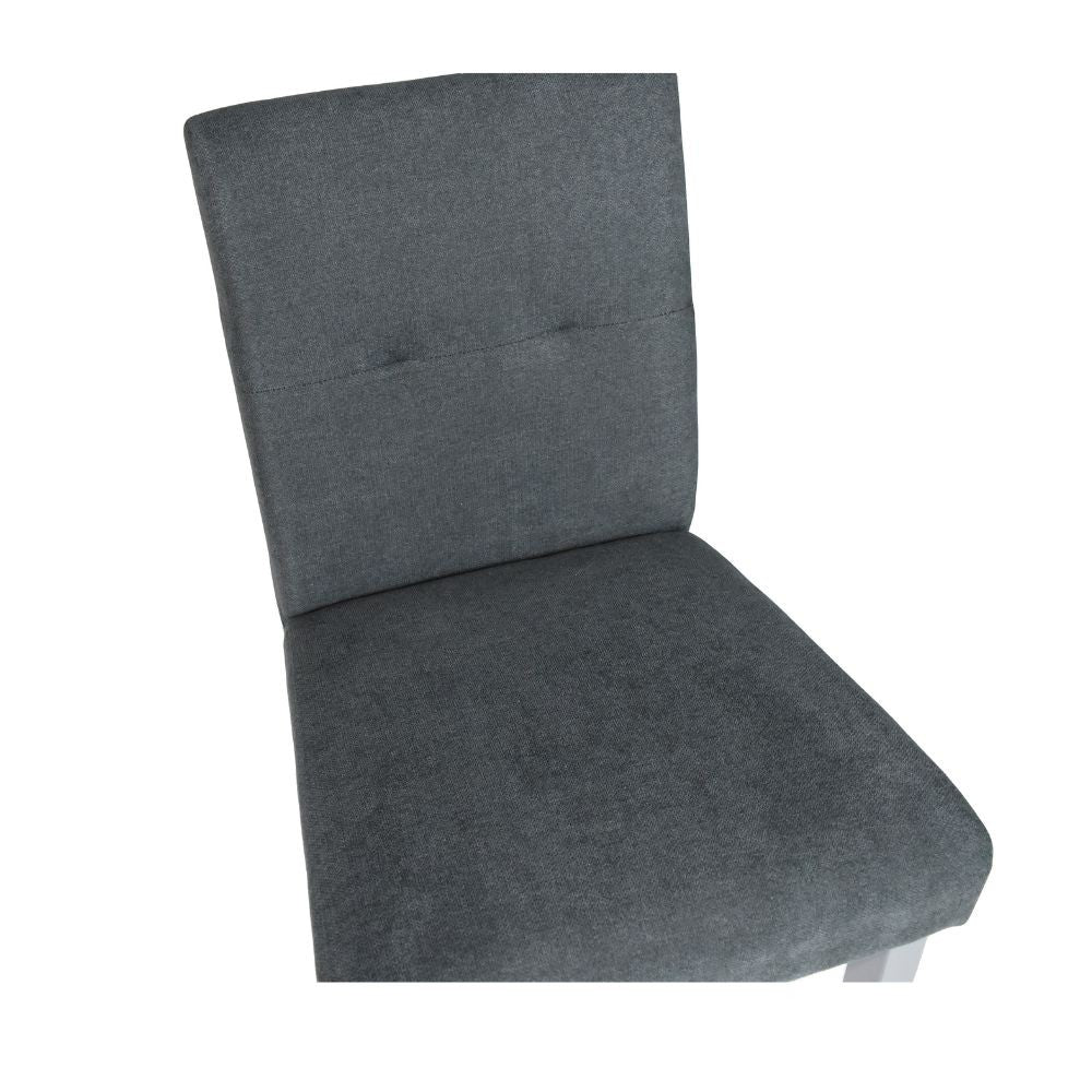 Sgabello Alex in legno colore grigio con seduta in tessuto grigio