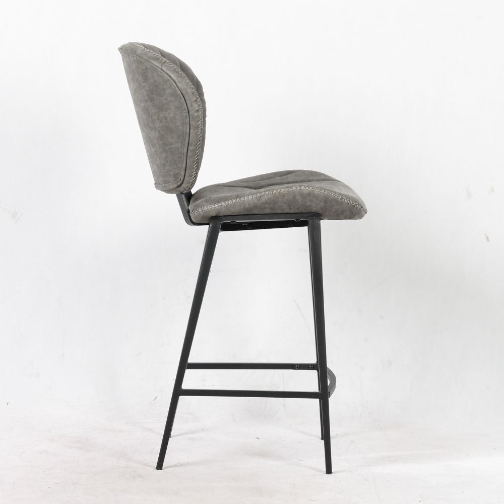 Sgabello Elice colore grigio chiaro gambe in metallo colore nero