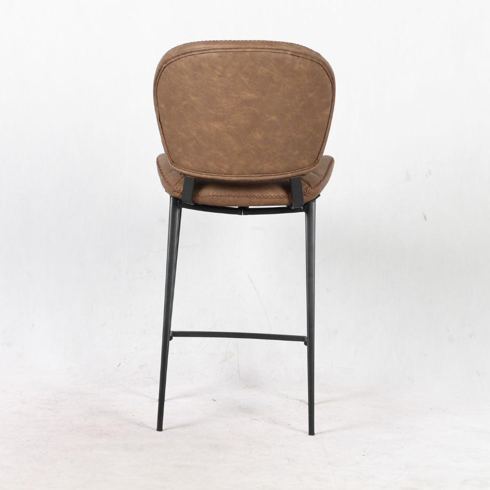 Sgabello Elice colore tortora vintage gambe in metallo colore nero